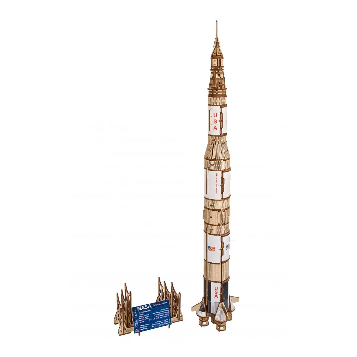 NASA Saturn V Rocket 3D Puzzle Wood UGEARS UGEARS UG-70257 - 1