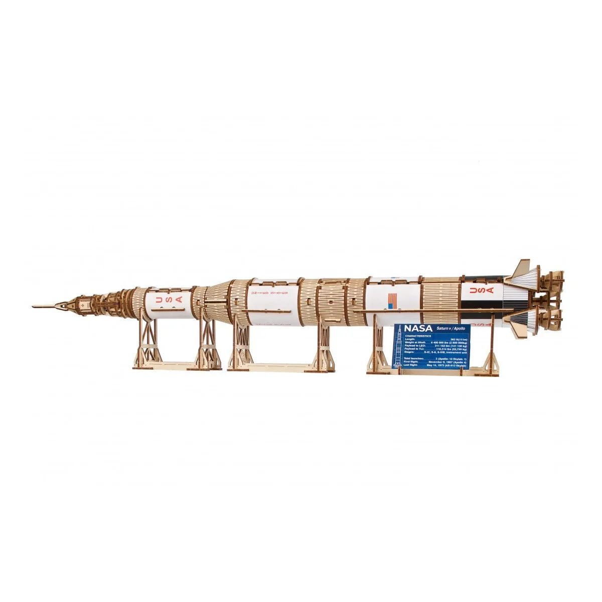 NASA Saturn V Rocket 3D Puzzle Wood UGEARS UGEARS UG-70257 - 2