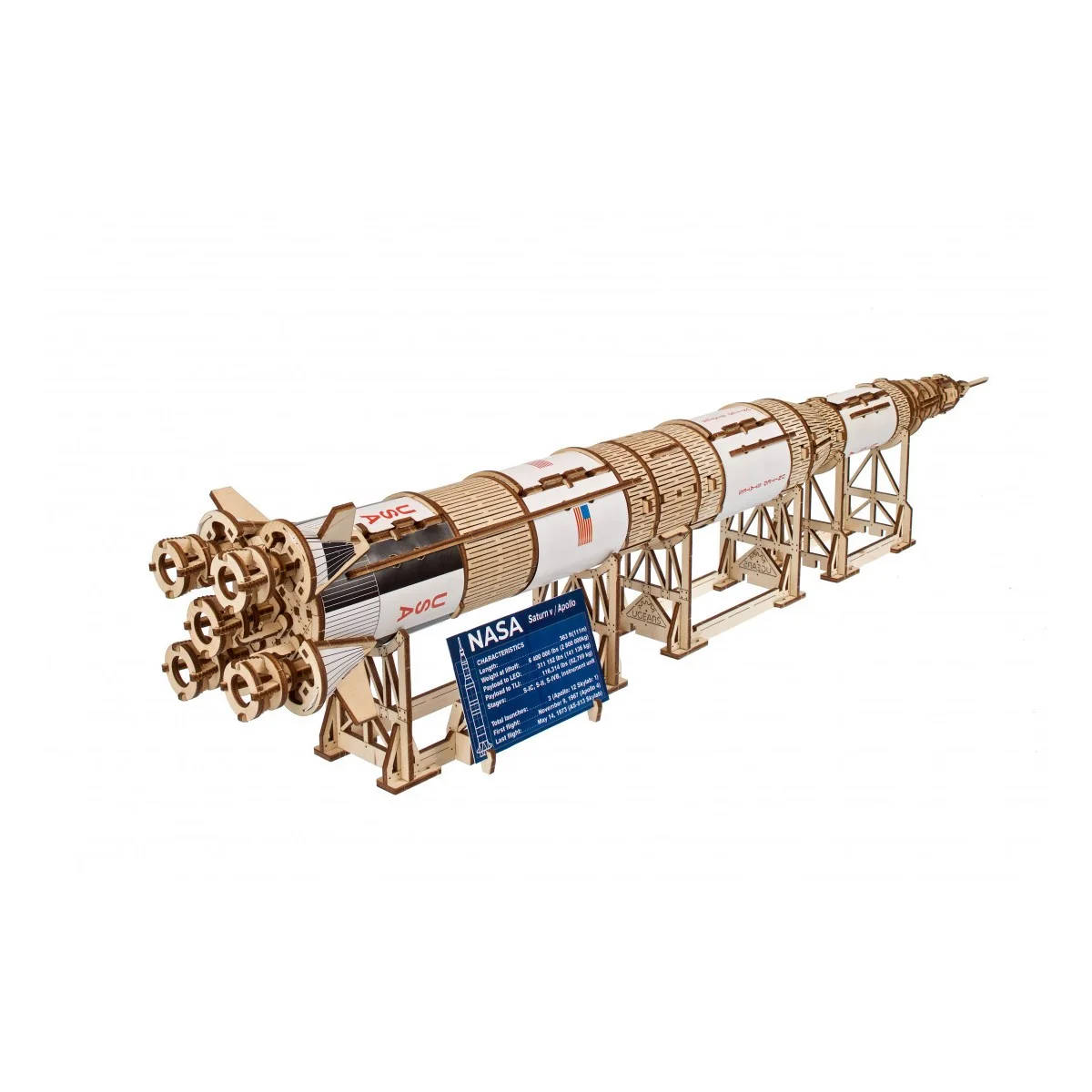 NASA Saturn V Rocket 3D Puzzle Wood UGEARS UGEARS UG-70257 - 3