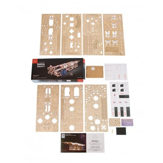 UG-70257-NASA Saturn V Rocket 3D Puzzle Wood UGEARS - UG-70257