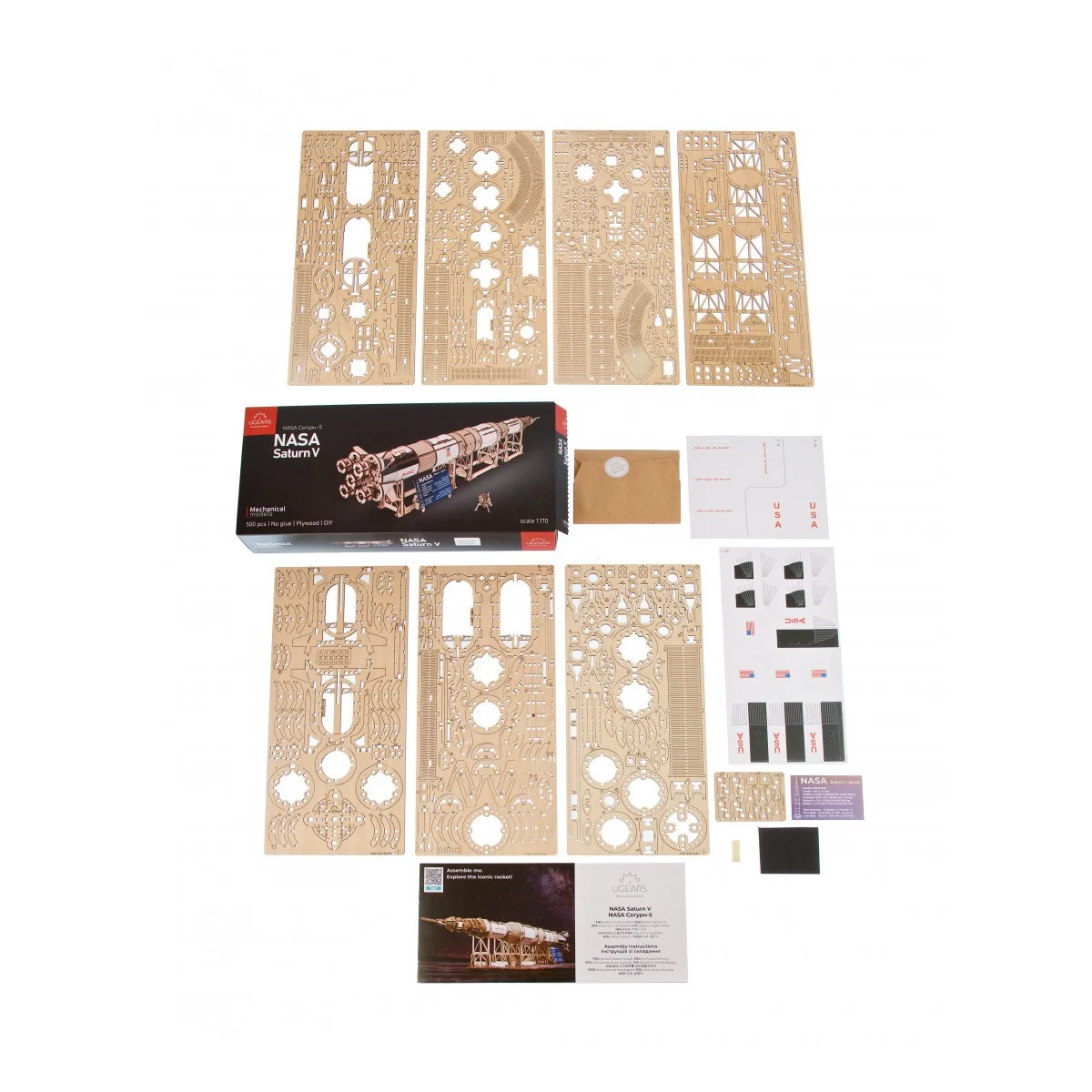 NASA Saturn V Rocket 3D Puzzle Wood UGEARS UGEARS UG-70257 - 5