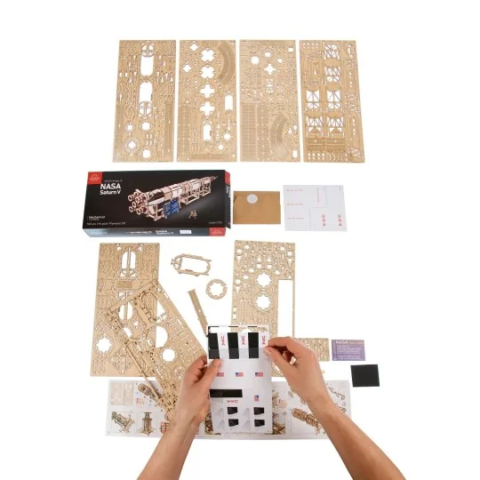 UG-70257-NASA Saturn V Rocket 3D Puzzle Wood UGEARS