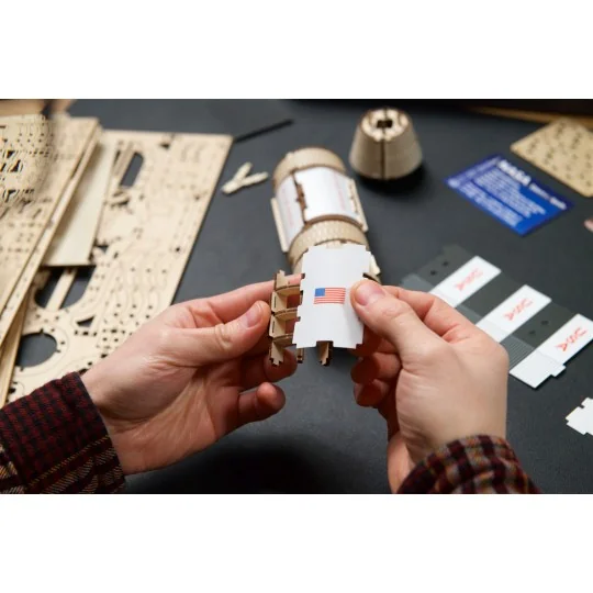 UG-70257-NASA Saturn V Rocket 3D Puzzle Wood UGEARS