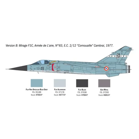 I2839-Mirage F1 C/CR 1/48 Italeri aircraft