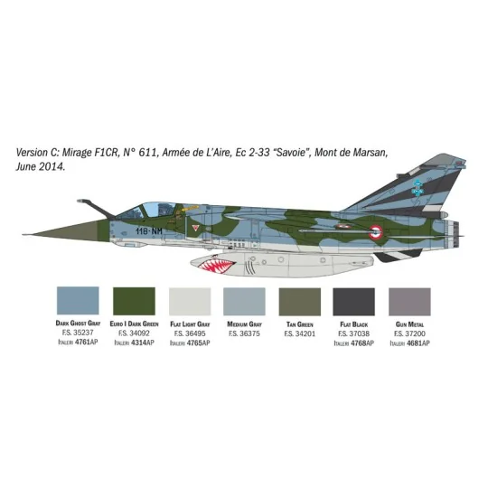 I2839-Mirage F1 C/CR 1/48 Italeri aircraft