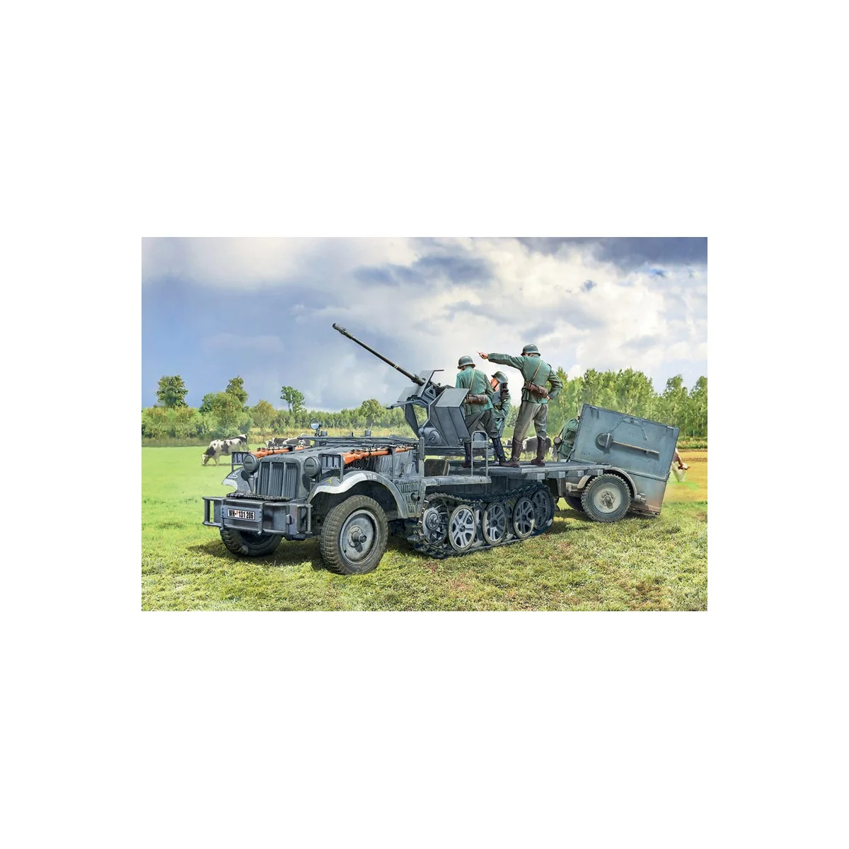 Vehicle Sd.Kfz 10/4 Flak 30 and Servants 1/35 Italeri Italeri I6395 - 1