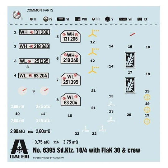 I6395-Vehicle Sd.Kfz 10/4 Flak 30 and Servants 1/35 Italeri