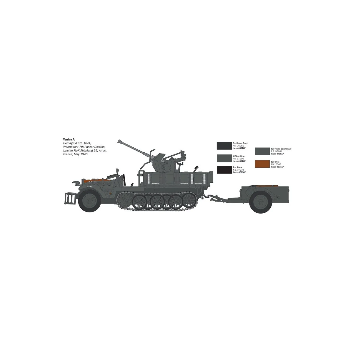 Vehicle Sd.Kfz 10/4 Flak 30 and Servants 1/35 Italeri Italeri I6395 - 4