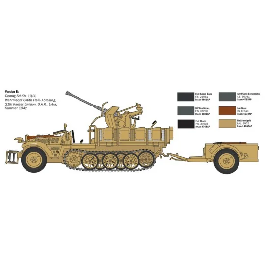 Véhicule Sd.Kfz 10/4 Flak 30 et Servants 1/35 Italeri Italeri I6395 - 5 I6395-Véhicule Sd.Kfz 10/4 Flak 30 et Servants 1/35 Italeri - I6395
