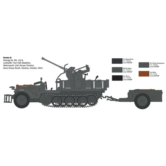 Véhicule Sd.Kfz 10/4 Flak 30 et Servants 1/35 Italeri Italeri I6395 - 7 I6395-Véhicule Sd.Kfz 10/4 Flak 30 et Servants 1/35 Italeri - I6395