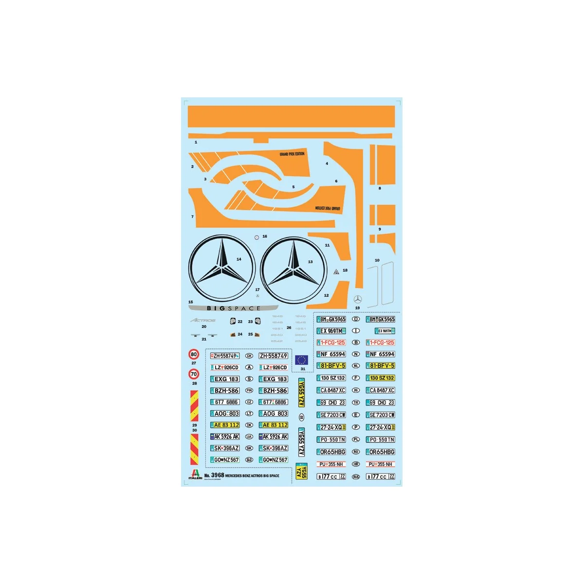 Camion Mercedes Actros MP4 Big Space Grand prix 1/24 Italeri Italeri I3968 - 3