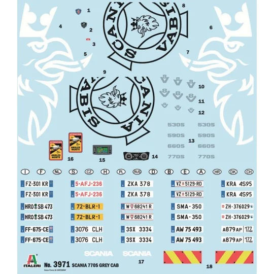 I3971-Scania 770S 4x2 "Grey Cab" 1/24 Italeri Truck