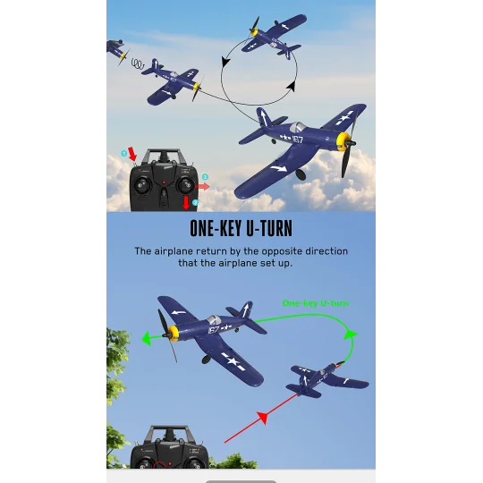 V761-8V2-Avion Corsair F4U 400mm V2 avec stabilisateur de vol RTF Volantex