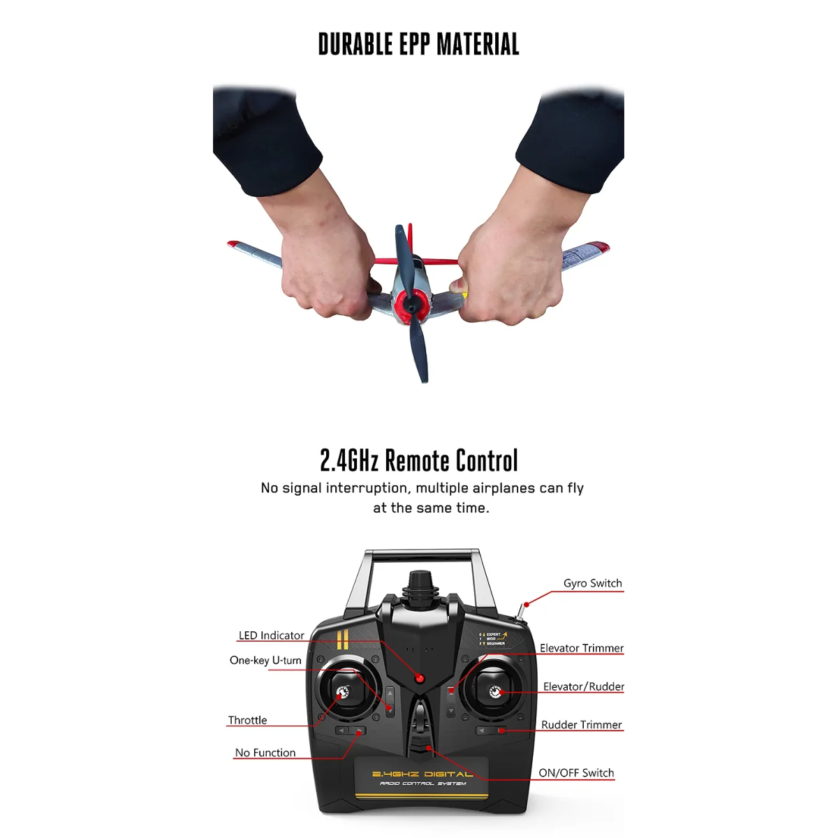 Avion Corsair F4U 400mm V2 avec stabilisateur de vol RTF Volantex Volantex V761-8V2 - 14