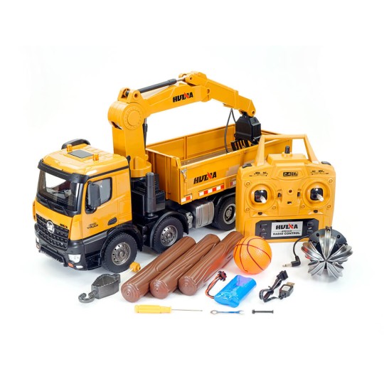 CY1538-Camion benne avec Grue RC 8 roues 1/14 2.4Ghz - HuiNa