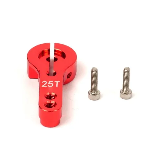 T42297R-Palonnier servo simple verrouillable alu 25T rouge T2M