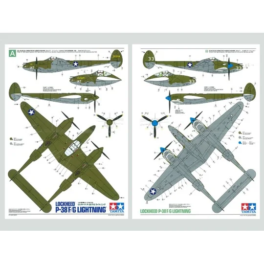 61120-Avion Lockheed P-38 F/G Lightning 1/48 Tamiya - 61120