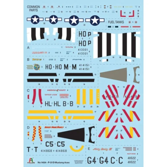 I1484-Avion P-51D Mustang Aces 1/72 Italeri
