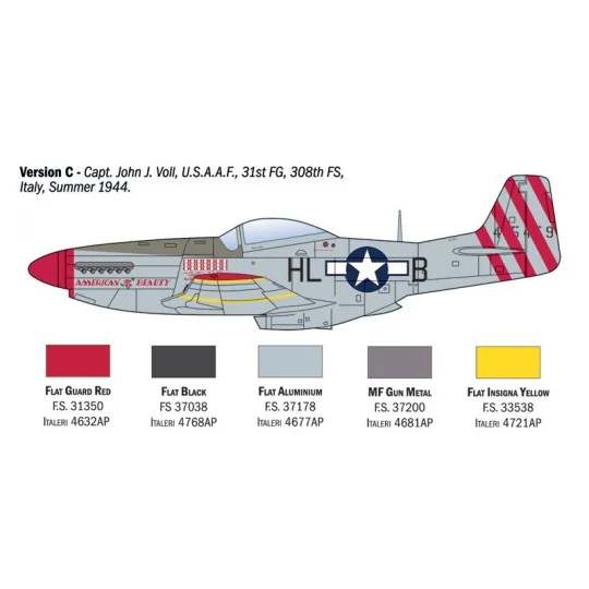 I1484-Avion P-51D Mustang Aces 1/72 Italeri
