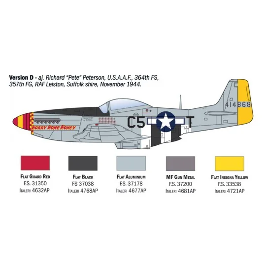 Avion P-51D Mustang Aces 1/72 Italeri Italeri I1484 - 6 I1484-Avion P-51D Mustang Aces 1/72 Italeri - I1484