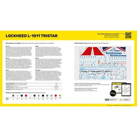 HEL-80451-Lockheed L-1011 Tristar 1/125 Heller aircraft