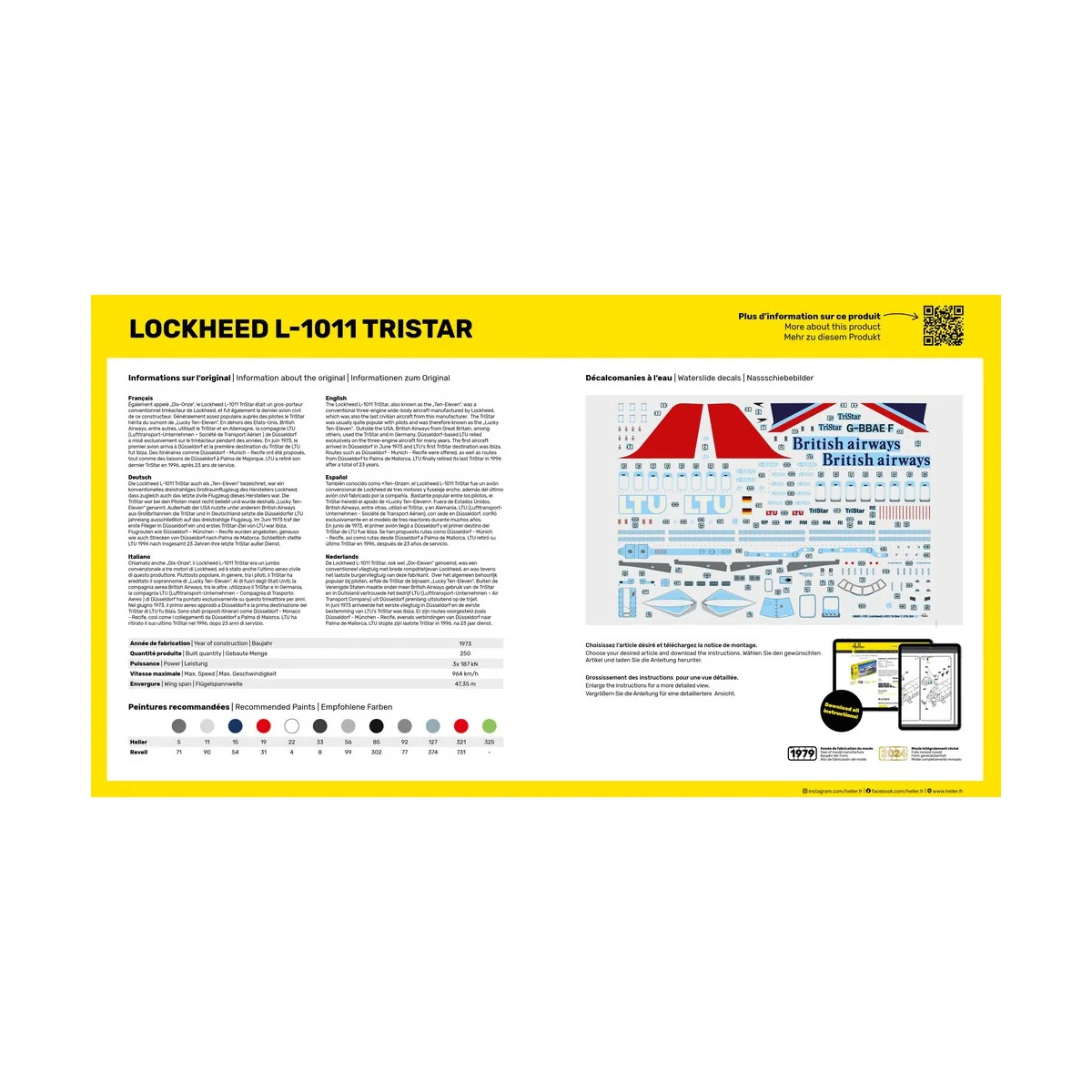 Lockheed L-1011 Tristar 1/125 Heller aircraft Heller HEL-80451 - 3
