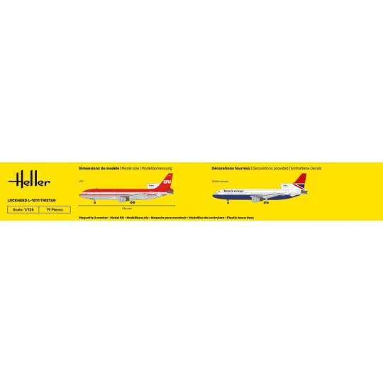 Avion Lockheed L-1011 Tristar 1/125 Heller Heller HEL-80451 - 4 HEL-80451-Avion Lockheed L-1011 Tristar 1/125 Heller - HEL-80451