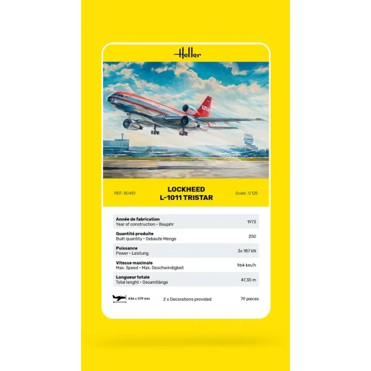 HEL-80451-Avion Lockheed L-1011 Tristar 1/125 Heller