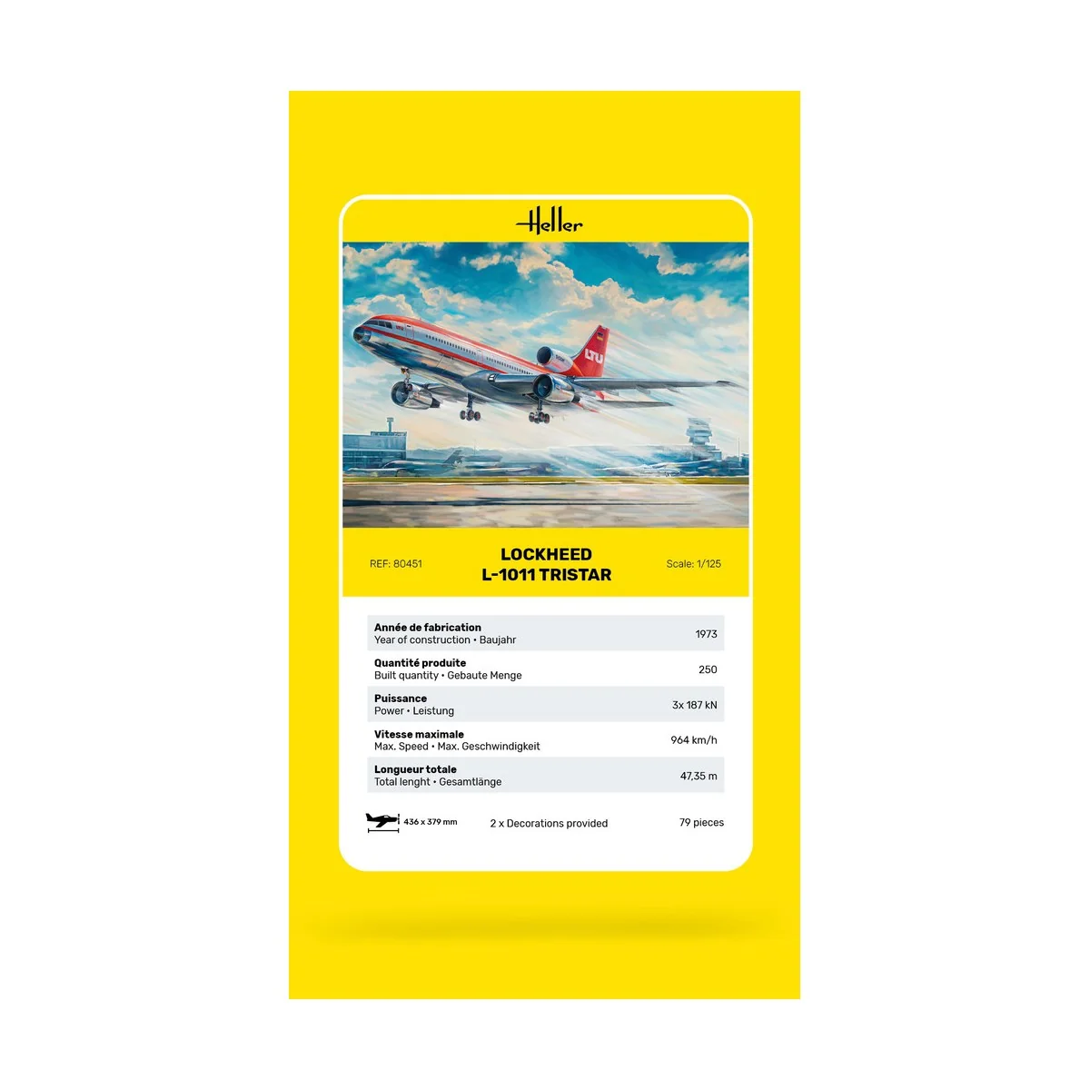 Avion Lockheed L-1011 Tristar 1/125 Heller Heller HEL-80451 - 5