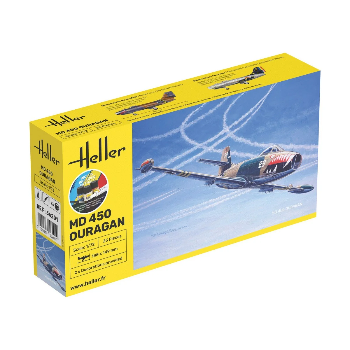 MD 450 Ouragan 1/72 Heller + colle et peintures Heller HEL-56201 - 1