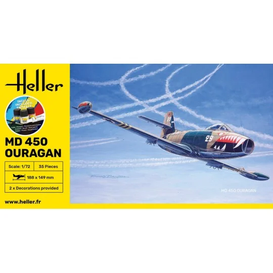 HEL-56201-MD 450 Ouragan 1/72 Heller + colle et peintures