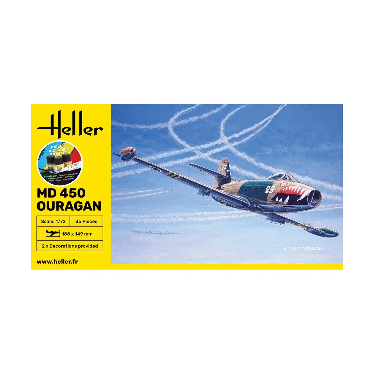MD 450 Ouragan 1/72 Heller + colle et peintures Heller HEL-56201 - 2