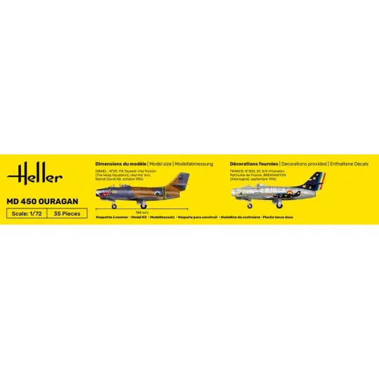 HEL-56201-MD 450 Ouragan 1/72 Heller + colle et peintures - HEL-56201