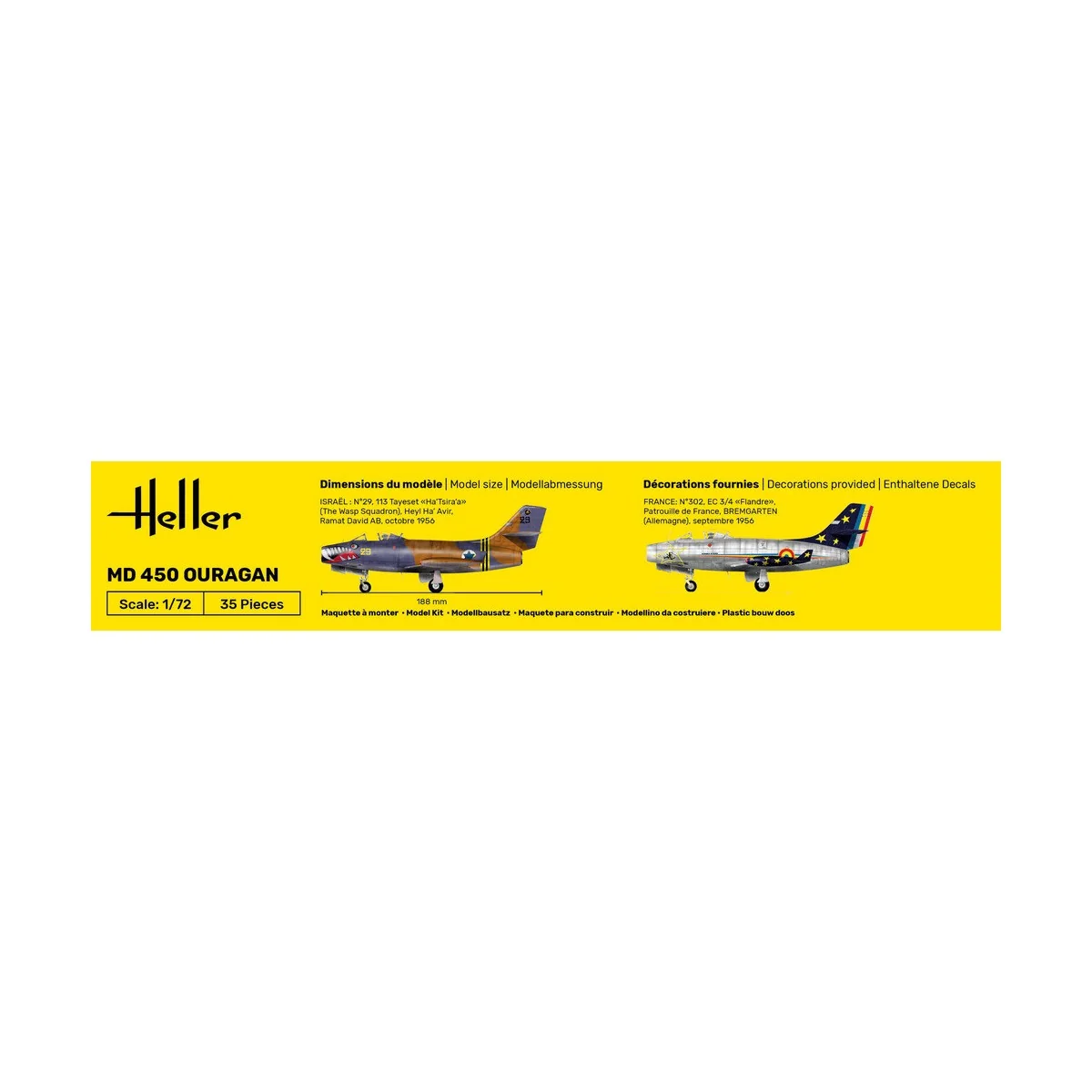 MD 450 Ouragan 1/72 Heller + colle et peintures Heller HEL-56201 - 4