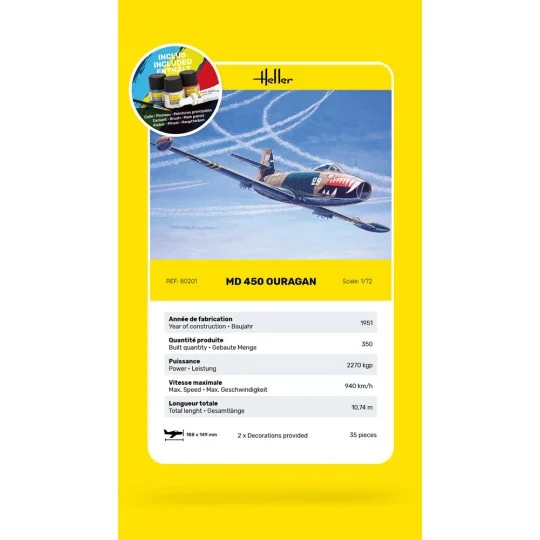 HEL-56201-MD 450 Hurricane 1/72 Heller + Glue & Paints