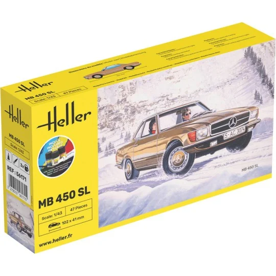 HEL-56171-Mercedes MB 450 SL 1/43 Heller + glue and paints