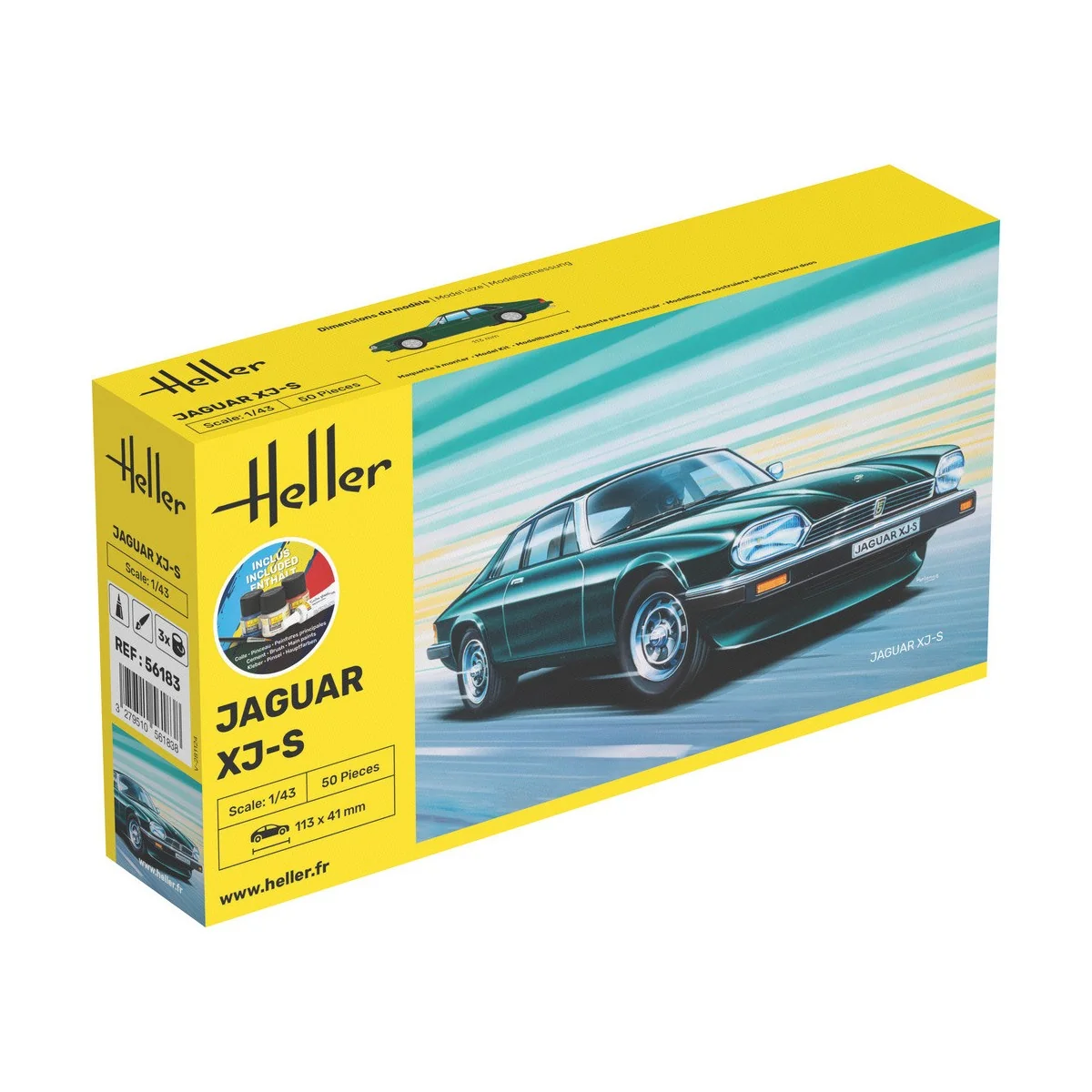 Jaguar XJ-S 1/43 Heller + colle et peintures Heller HEL-56183 - 1 Jaguar XJ-S 1/43 Heller + colle et peintures Heller HEL-56183 - 1