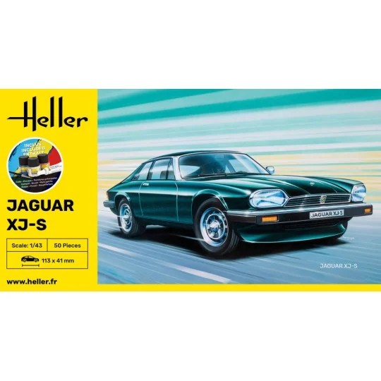 Jaguar XJ-S 1/43 Heller + colle et peintures Heller HEL-56183 - 3 HEL-56183-Jaguar XJ-S 1/43 Heller + colle et peintures - HEL-56183