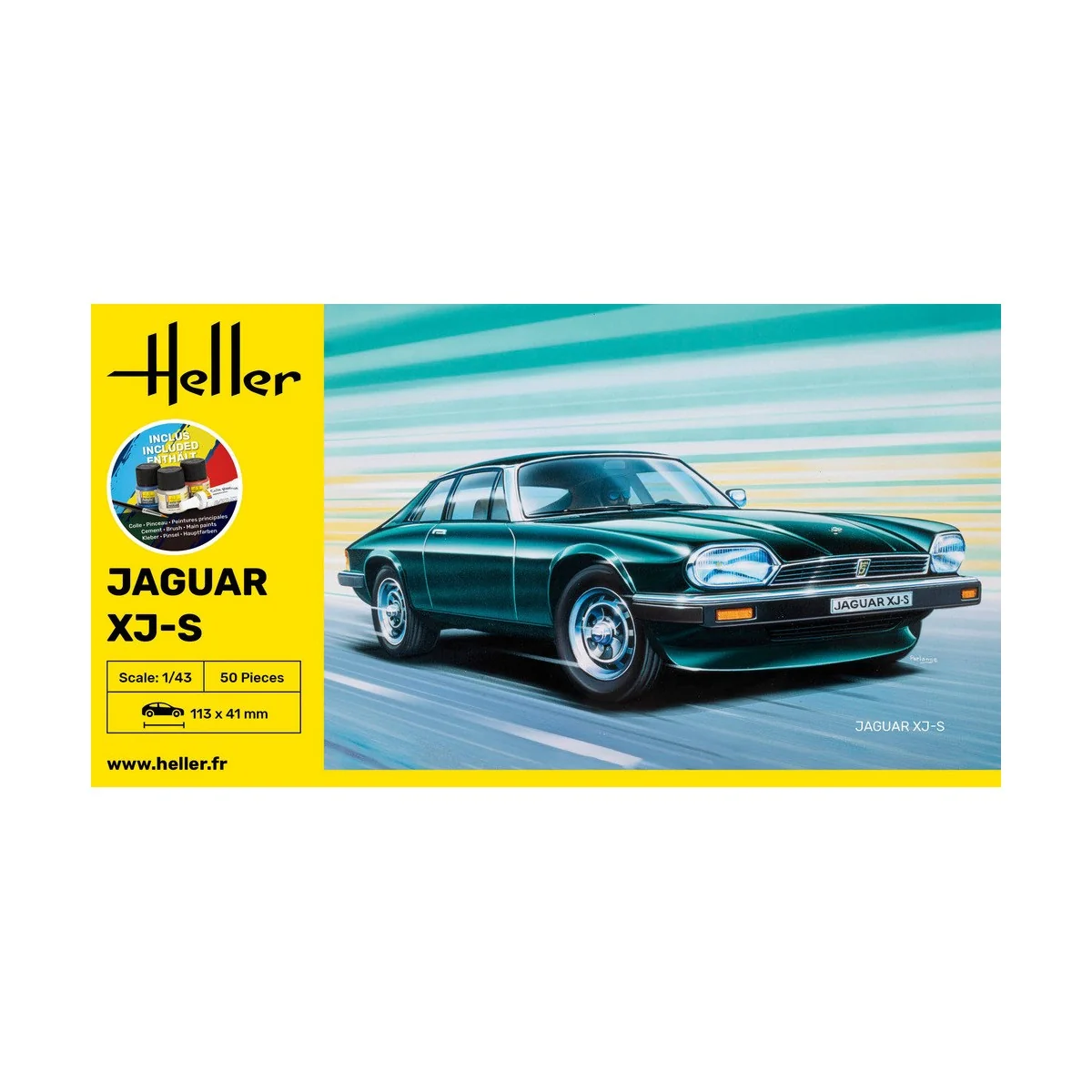Jaguar XJ-S 1/43 Heller + colle et peintures Heller HEL-56183 - 3 Jaguar XJ-S 1/43 Heller + colle et peintures Heller HEL-56183 - 3