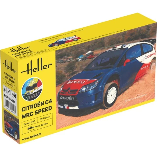 Citroën C4 WRC Speed 1/43 Heller + colle et peintures Heller HEL-56117 - 1 HEL-56117-Citroën C4 WRC Speed 1/43 Heller + colle et peintures - HEL-56117