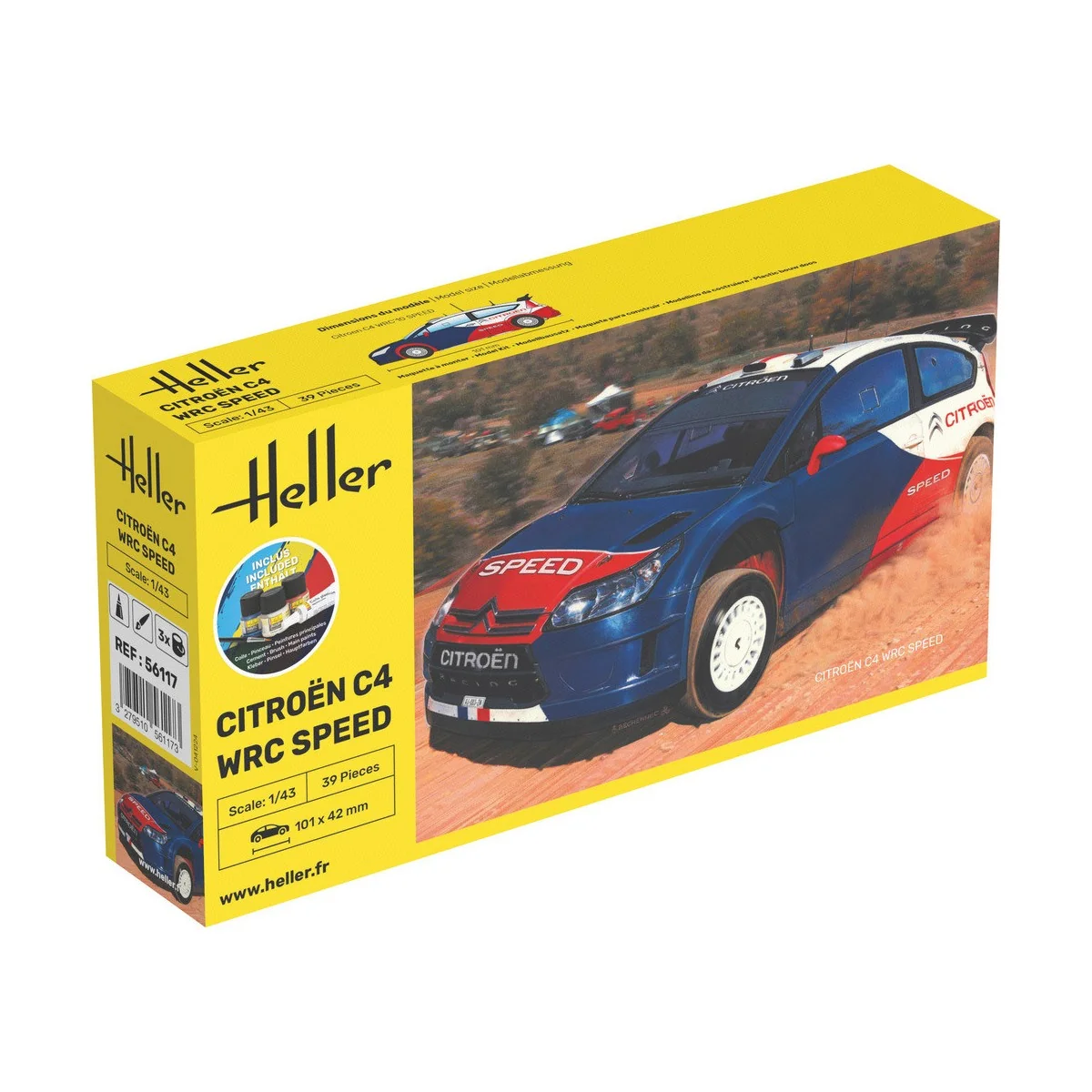 Citroën C4 WRC Speed 1/43 Heller + colle et peintures Heller HEL-56117 - 1 Citroën C4 WRC Speed 1/43 Heller + colle et peintures Heller HEL-56117 - 1