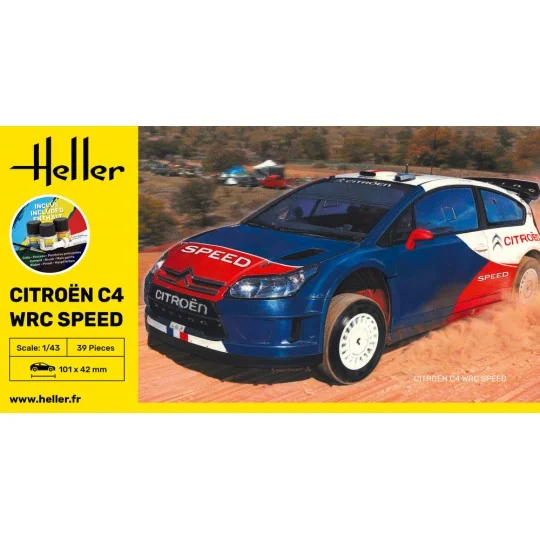 Citroën C4 WRC Speed 1/43 Heller + colle et peintures Heller HEL-56117 - 2 HEL-56117-Citroën C4 WRC Speed 1/43 Heller + colle et peintures - HEL-56117