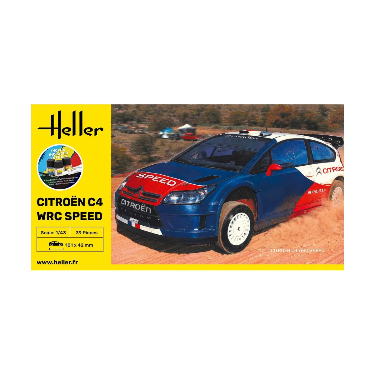 Citroën C4 WRC Speed 1/43 Heller + colle et peintures Heller HEL-56117 - 2 Citroën C4 WRC Speed 1/43 Heller + colle et peintures Heller HEL-56117 - 2
