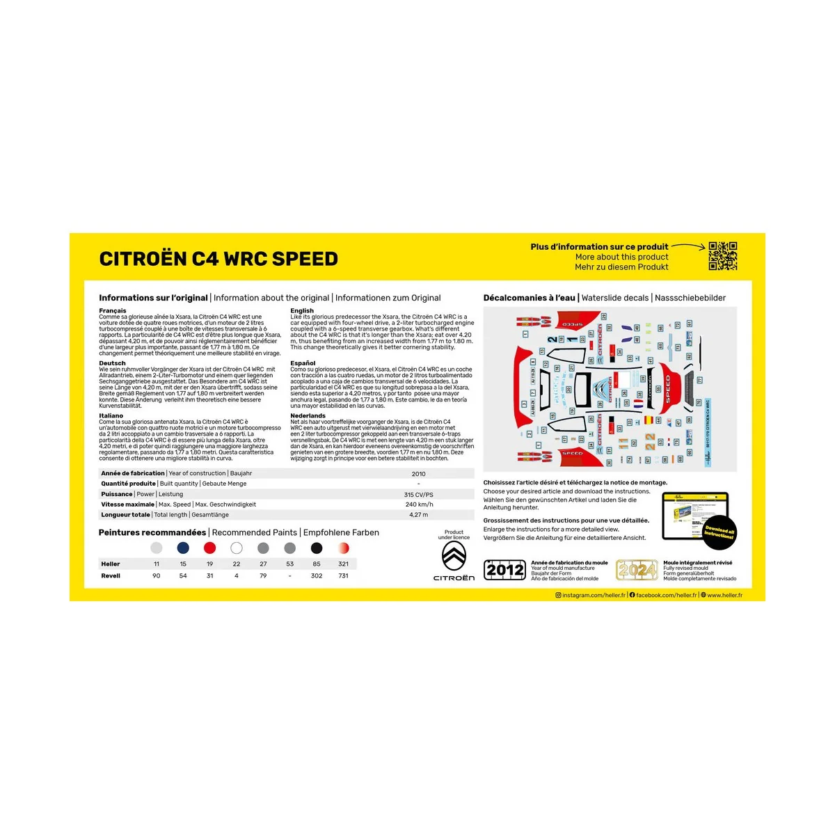 Citroën C4 WRC Speed 1/43 Heller + glue and paints Heller HEL-56117 - 3