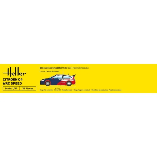 Citroën C4 WRC Speed 1/43 Heller + colle et peintures Heller HEL-56117 - 4 HEL-56117-Citroën C4 WRC Speed 1/43 Heller + colle et peintures - HEL-56117