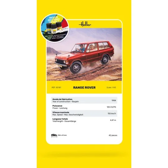 HEL-56181-Range Rover 1/43 Heller + Glue & Paints