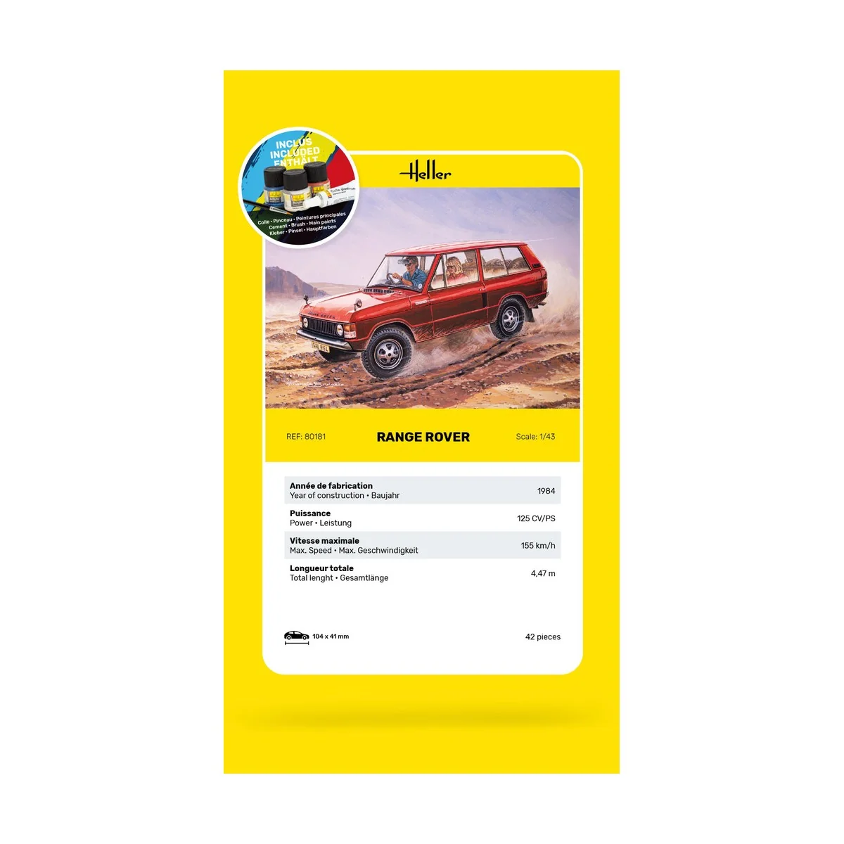 Range Rover 1/43 Heller + Glue & Paints Heller HEL-56181 - 5 Range Rover 1/43 Heller + Glue & Paints Heller HEL-56181 - 5