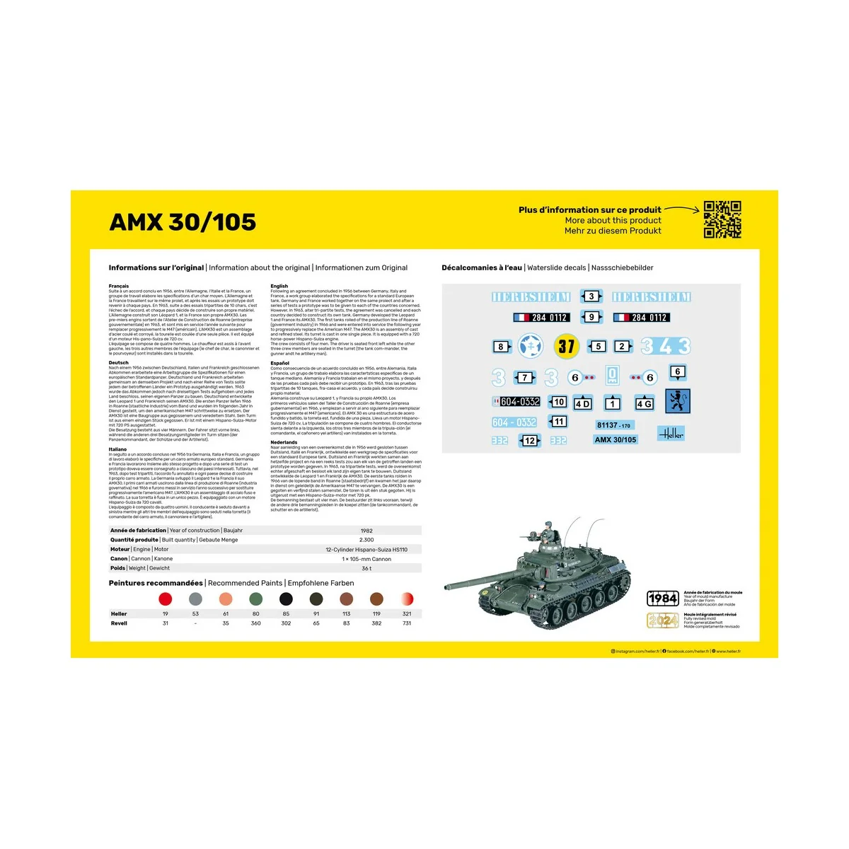 AMX 30/105 1/35 Heller Tank Heller HEL-81137 - 2 AMX 30/105 1/35 Heller Tank Heller HEL-81137 - 2