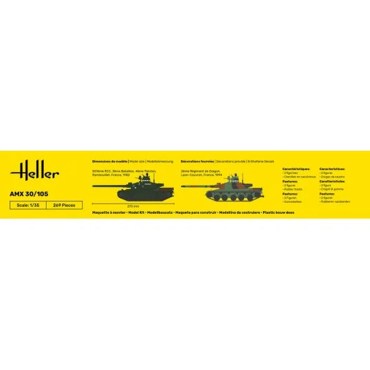 AMX 30/105 1/35 Heller Tank Heller HEL-81137 - 4 HEL-81137-AMX 30/105 1/35 Heller Tank - HEL-81137