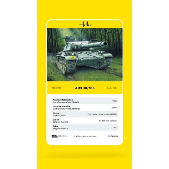 AMX 30/105 1/35 Heller Tank Heller HEL-81137 - 5 HEL-81137-AMX 30/105 1/35 Heller Tank - HEL-81137